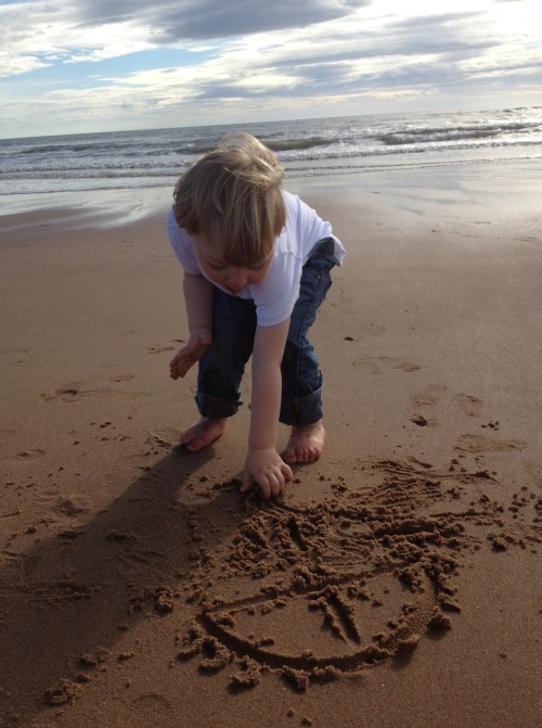 Pictures in the sand at Balmedie